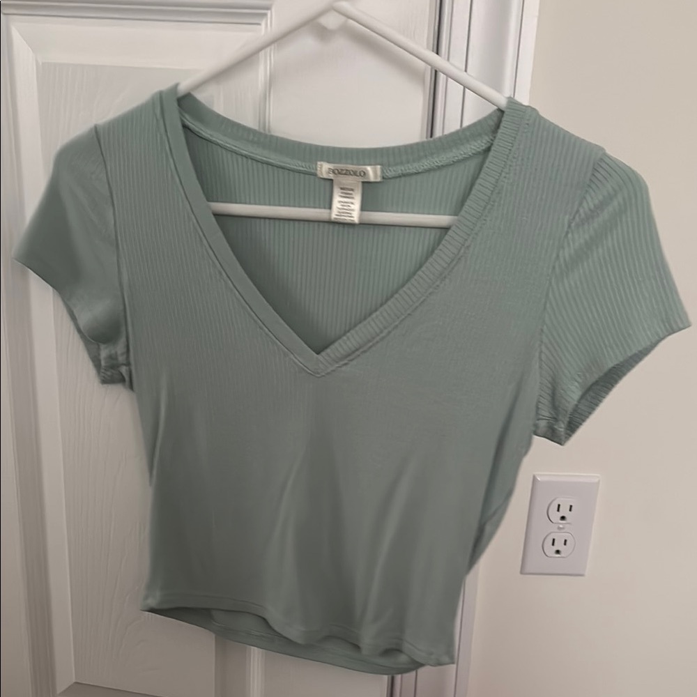 Vero Moda Women's Green V-Neck Top